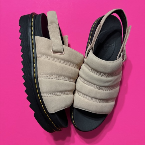 Dr. Martens Shoes - Dr. Martens Kole Zebrilus Sandals Suede Powder Pink NJ004 Size 14 Men / 15 Women